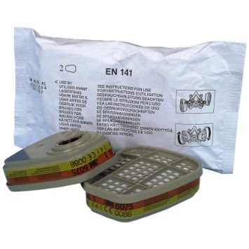 Filtre Anti-Gaz Et Vapeurs 3M 6075 A1 + Formaldéhyde - Pour Masques 3M Série 6000/7000, Fixation Baïonnette